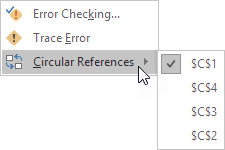 Cirkulär referens i Excel