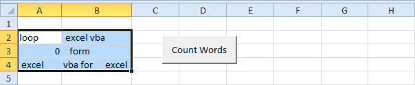 Tel woorden in Excel VBA