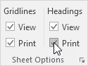 Pārbaudiet drukāšanu saskaņā ar režģa līnijām un drukājiet ar virsrakstiem