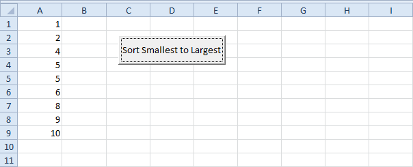 Sortirajte brojeve u programu Excel VBA