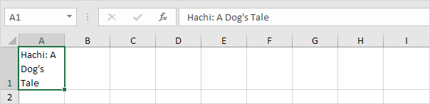 Testo avvolto in Excel