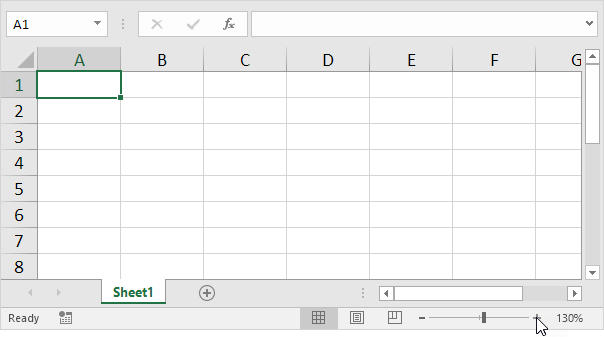 Schnelles Zoomen des Excel-Dokuments