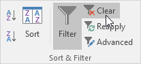 Excel'de filtrele