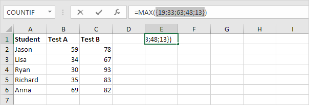 Array-kaavoja Excelissä